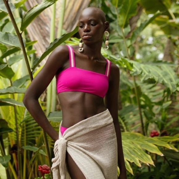 NWT Anthropologie Aida Fuchsia Pink Swim Top Small - Picture 2 of 5